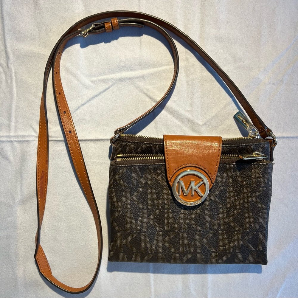 Michael Kors triple compartment logo crossbody